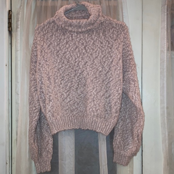 Hollister Pink Woven Sweater - Picture 1 of 3